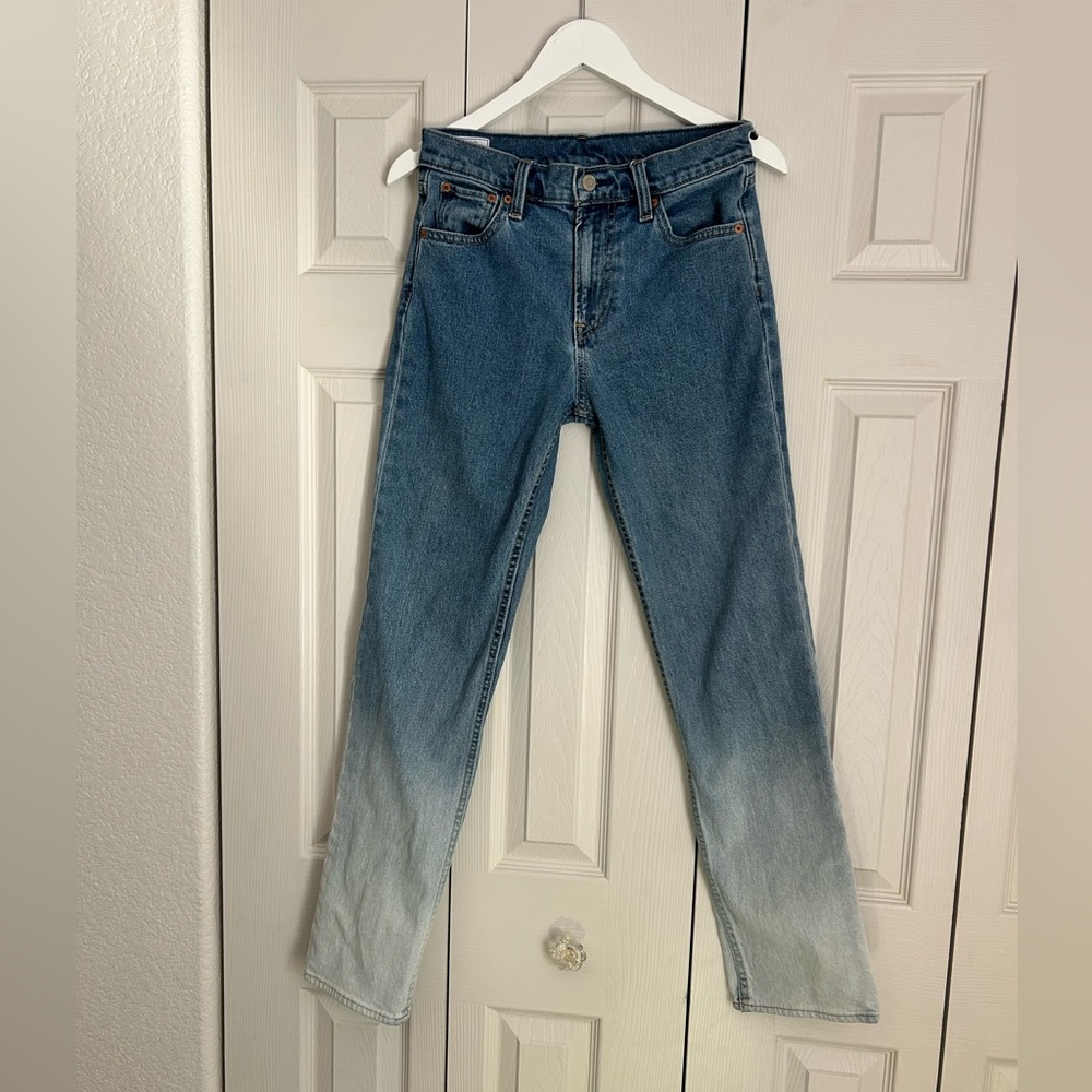 GAP 90’s High-Rise Ombre Denim Jeans in Blue to Light Blue Sz 27 High Waisted
